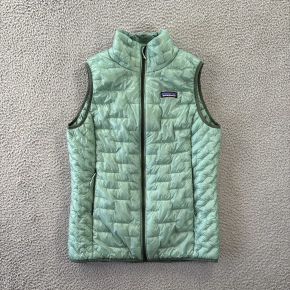 Patagonia Micro Puff Light Puffer Vest Womens Medium Gypsum Green - Picture 1 of 13